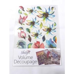 Shilpi Transparent Sospeso / Volume Decoupage Sheet - Blue Florals