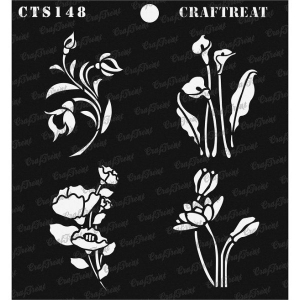 CrafTreat 6"x6" Stencil - Mini Floral Bunches