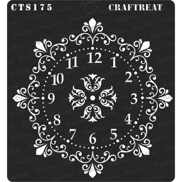 CrafTreat 6"x6" Stencil - Ornate Clock