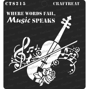 CrafTreat 6"x6" Stencil - Music Speaks