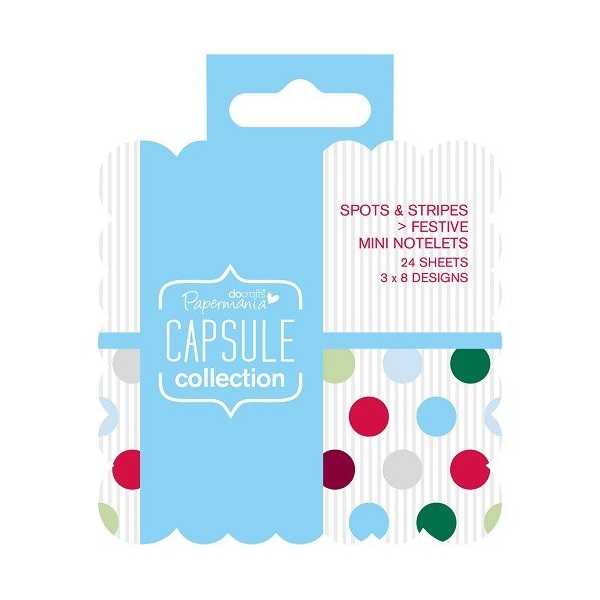 DoCrafts Capsule Collection - Mini square notelets (Sports and Stripes)