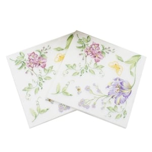 A pack of 12 by 12 inch Decoupage Napkins(5 pcs) - Spring flowers