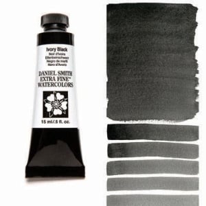 Daniel Smith Extra fine watercolors 15 ml tube - Ivory Black