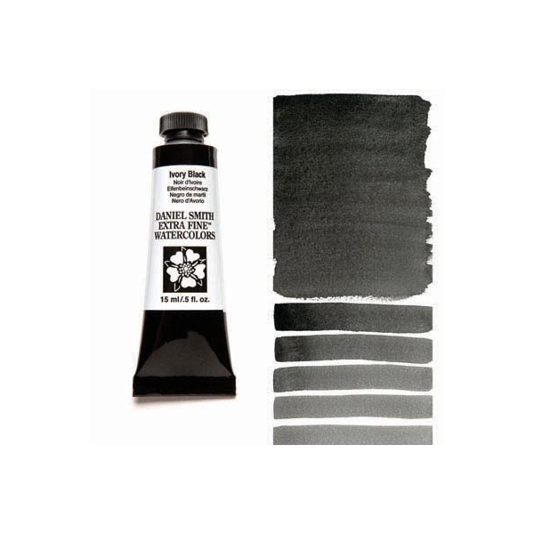 Daniel Smith Extra fine watercolors 15 ml tube - Ivory Black