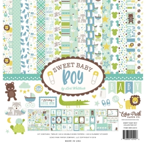 EchoPark paper pad - Sweet Baby Boy Collection Kit (12 by 12 inch)