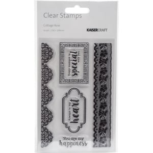 KaiserCraft Cottage Rose Clear Stamp 6"X4"