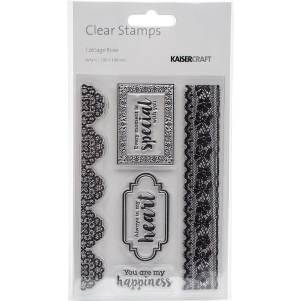 KaiserCraft Cottage Rose Clear Stamp 6"X4"