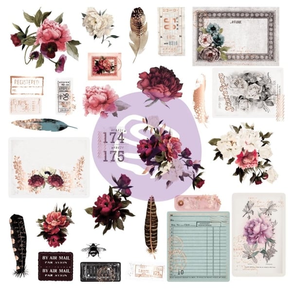Prima Marketing Midnight Garden Cardstock Ephemera 29/Pkg
