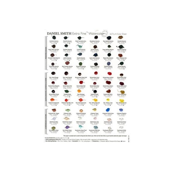 Daniel Smith Extra Fine Watercolor 66 Dot Card