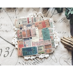 Vintage tickets Ephemera or Stickers (22 pcs)
