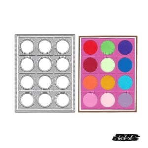 Steel Background Dies - Grid with 12 circles (Set of 2 dies) (Window Dies)
