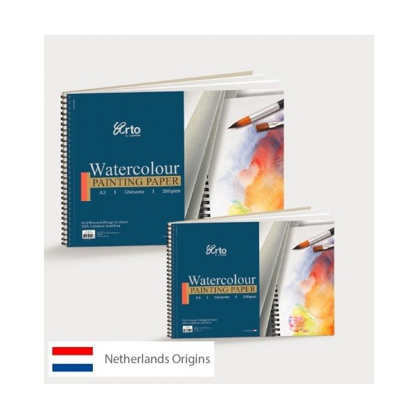 Campap Wire-O Watercolour book 100% Cellulose Cold Pressed Paper (A3 size)