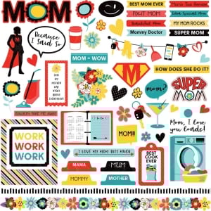 Photoplay Sticker - Best Mom Ever Stickers 12"X12"
