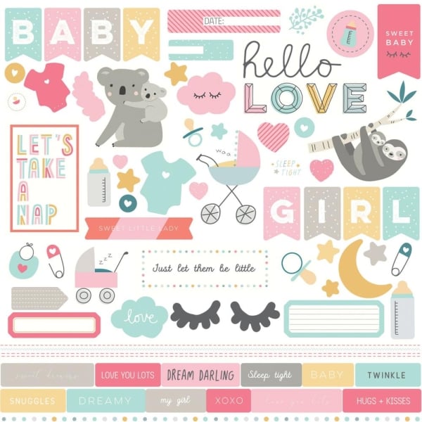 Photoplay Sticker - Snuggle up Girl Stickers 12"X12"