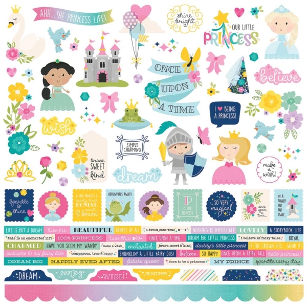 Simple Stories Sticker - Little Princess 12"X12"