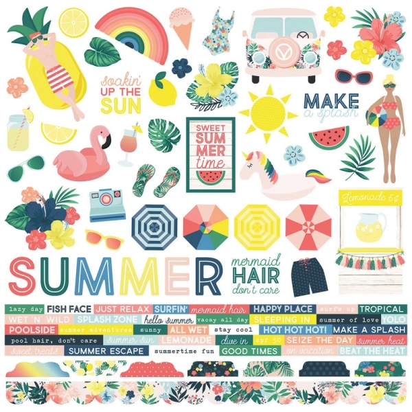 Simple Stories Sticker - Sunshine and Blue skies Stickers 12"X12"