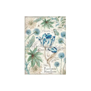 Stamperia Rice Paper A4 - Blue Tulips