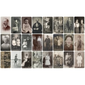 Tim Holtz Idealogy Found Relatives Cards 24/Pkg - Everyday Photos 3"X5"