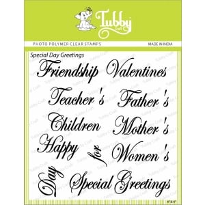 Tubby Photopolymer Clear Stamps - Special Day's Greeting
