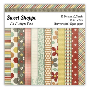Sweet Shoppe Scrapbook Paper (Pack of 24 sheets) - 12 by 12 inch