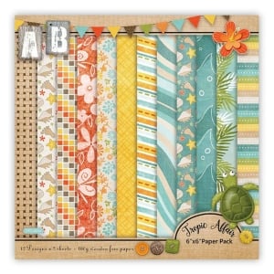 Tropical Affair Scrapbook Paper (Pack of 24 sheets) - 6 by 6 inch