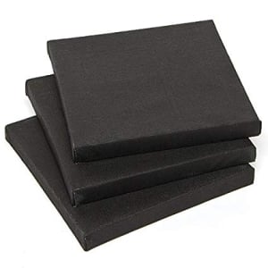 Stretched Black Canvas - 12" X 12" Square