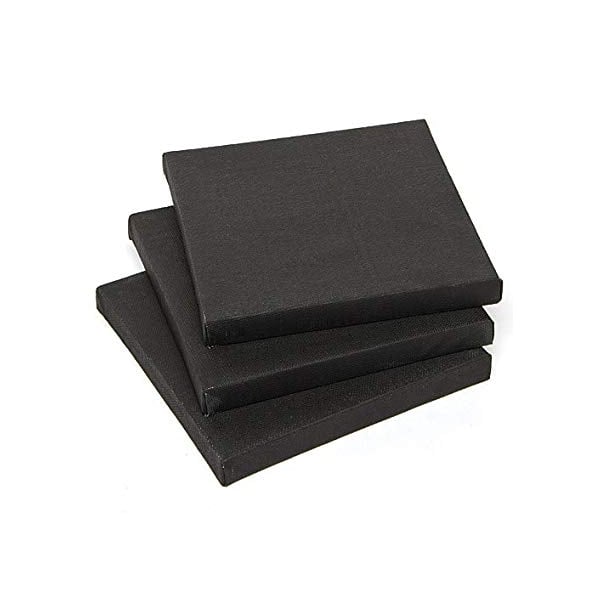 Stretched Black Canvas - 12" X 12" Square
