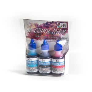 HS Alcohol Inks - Set 1 (Azure, Black and Strawberry)