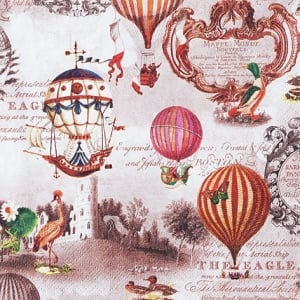 A pack of 12 by 12 inch German Decoupage Napkins ( 5 pcs ) - Vintage Balloons