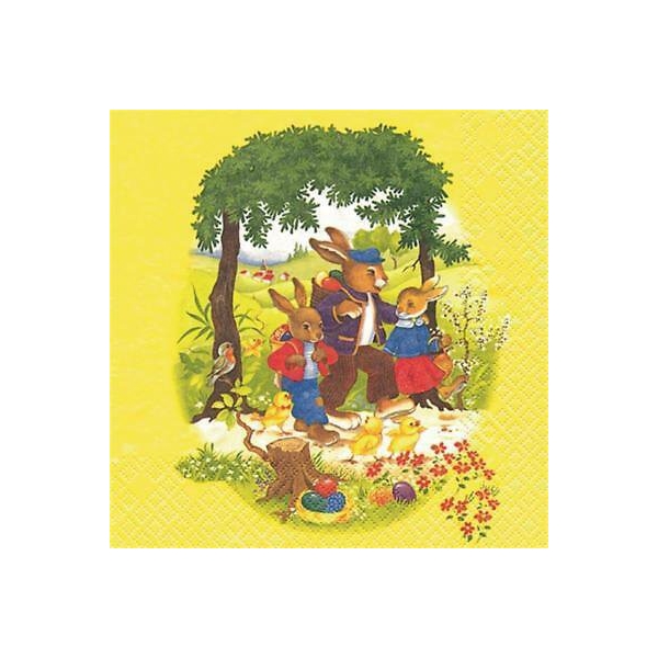 A pack of 12 by 12 inch Decoupage Napkins ( 5 pcs ) - Bunny Stories