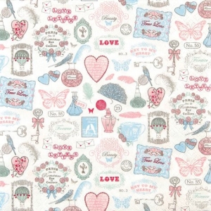 A pack of 12 by 12 inch German Decoupage Napkins ( 5 pcs ) - Love Icons