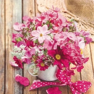 A pack of 12 by 12 inch German Decoupage Napkins ( 5 pcs ) - Summer Flowers