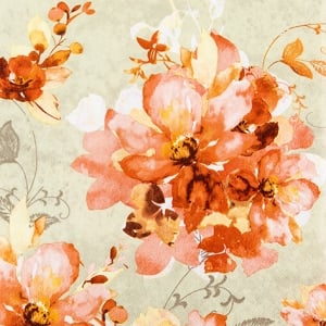 A pack of 12 by 12 inch German Decoupage Napkins ( 5 pcs ) - Ofelia Orange