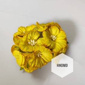 Mulberry Poppy Flowers - Lemon Yellow (Pack of 10)