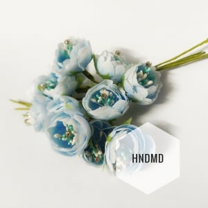 Fabric Flowers - Baby Blue (Pack of 12)
