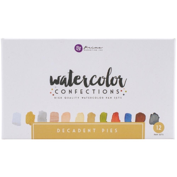 Art Philosophy Prima Watercolor Confections Watercolor Pans 12/Pkg - Decadent Pies