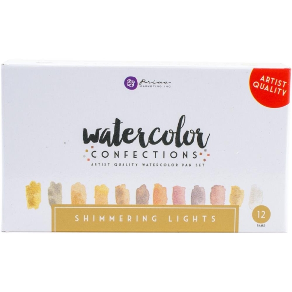 Art Philosophy Prima Watercolor Confections Watercolor Pans 12/Pkg - Shimmering Lights