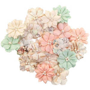 Prima Marketing Apricot Honey Mulberry Paper Flowers 20/Pkg