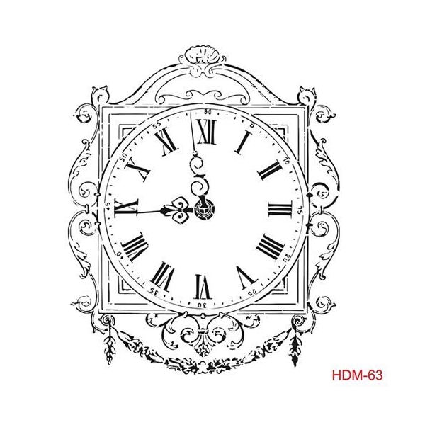 Cadence 45 by 45 cm stencil - Vintage Clock