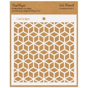 CrafTangles 6"x6" Stencil - Hexagonal Stacks