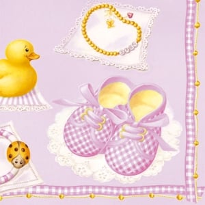 German Decoupage Napkins (5 pcs) - Baby Girl