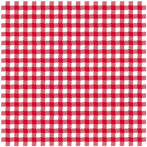 A pack of 12 by 12 inch German Decoupage Napkins (5 pcs) - Red Checkered Background