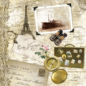 German Decoupage Napkins (5 pcs) - Bon Voyage