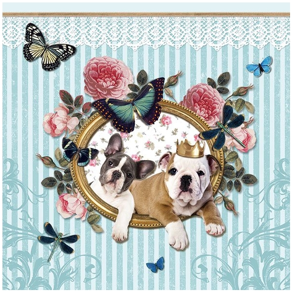 German Decoupage Napkins (5 pcs) - Royal Dogs