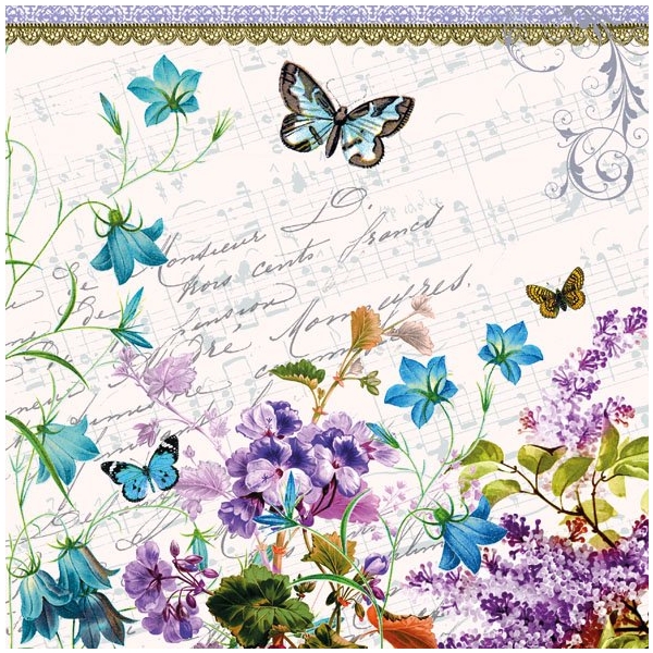 German Decoupage Napkins (5 pcs) - Romantic Flowers