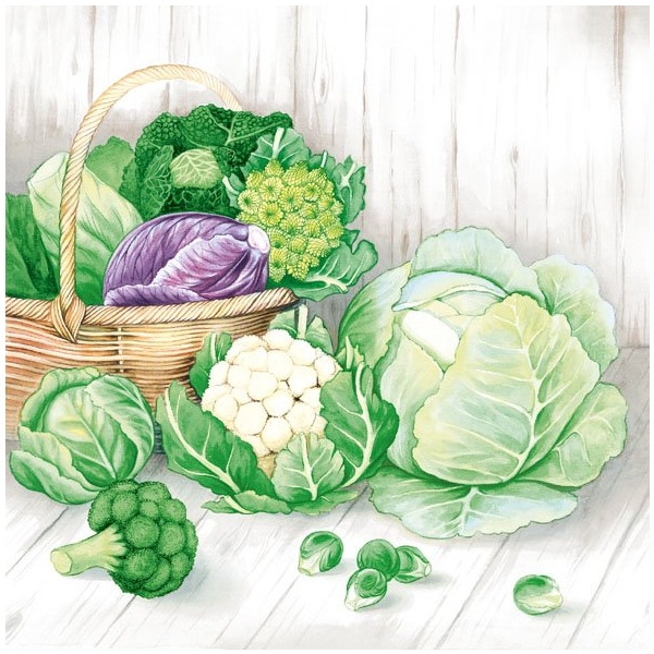 German Decoupage Napkins (5 pcs) - Watercolor Vegetables