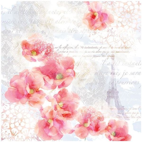 German Decoupage Napkins (5 pcs) - Tinted Flowers