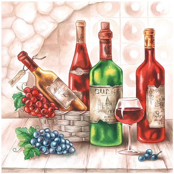 German Decoupage Napkins (5 pcs) - Wine Cellar