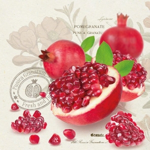 German Decoupage Napkins (5 pcs) - Pomegranate Fruits