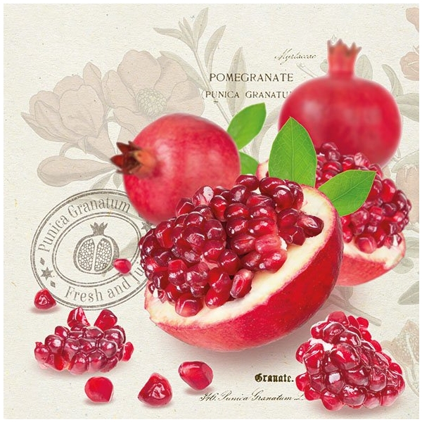 German Decoupage Napkins (5 pcs) - Pomegranate Fruits
